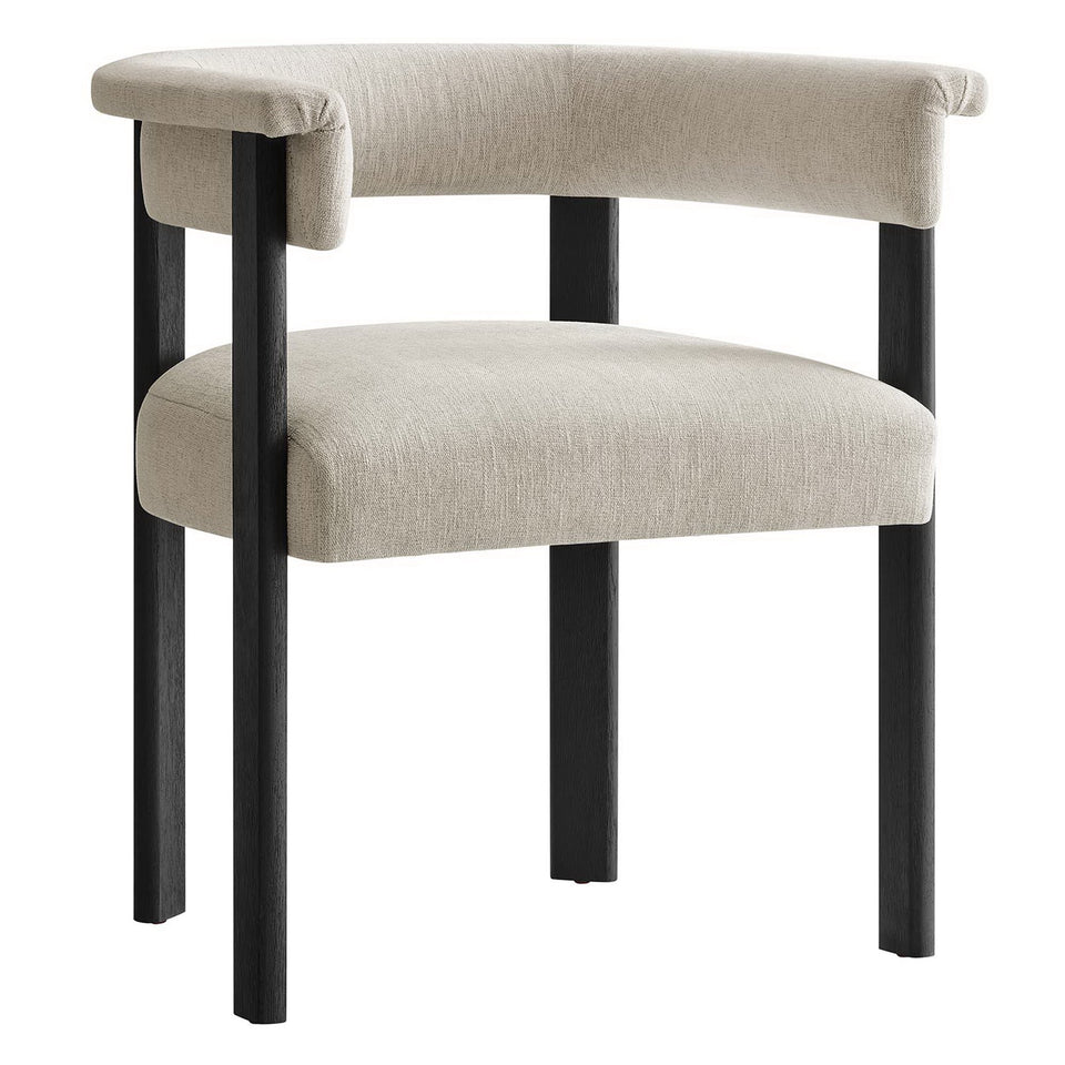 Imogen Fabric Upholstered Barrel Dining Chairs Set of 2 by Modway