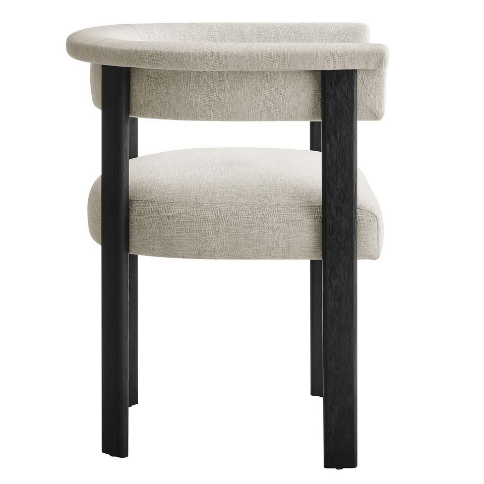 Imogen Fabric Upholstered Barrel Dining Chairs Set of 2 by Modway