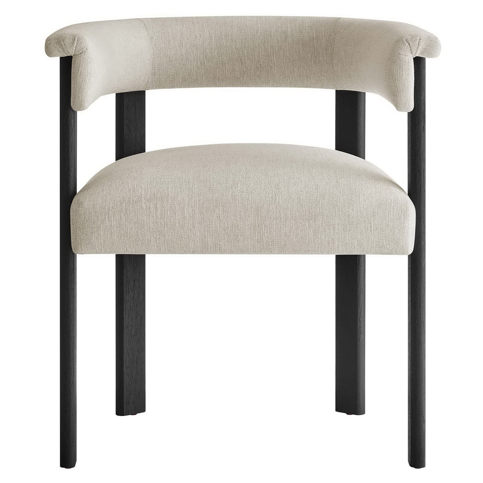 Imogen Fabric Upholstered Barrel Dining Chairs Set of 2 by Modway