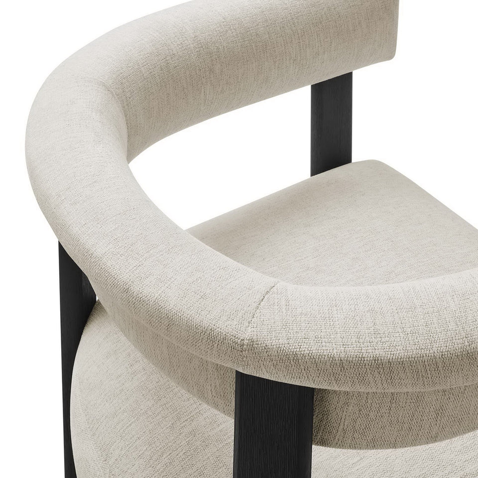 Imogen Fabric Upholstered Barrel Dining Chairs Set of 2 by Modway