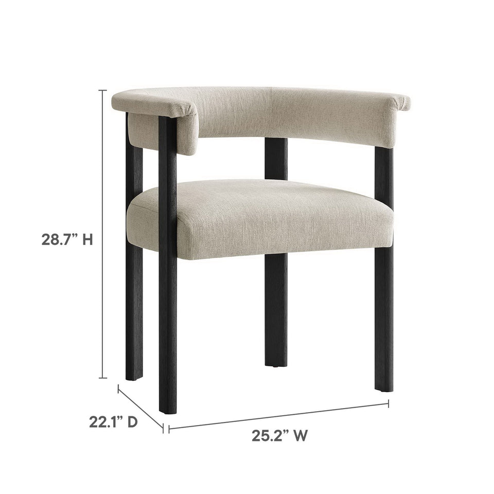 Imogen Fabric Upholstered Barrel Dining Chairs Set of 2 by Modway
