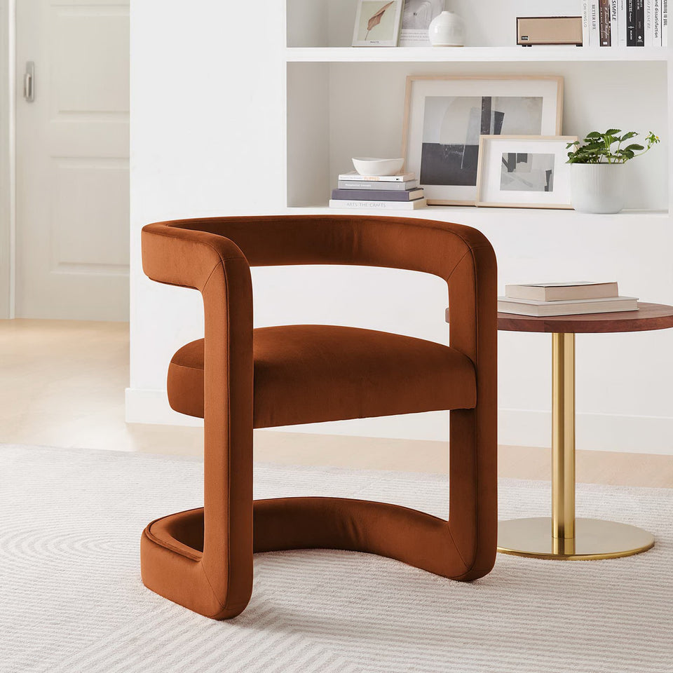 Winslow Performance Velvet Barrel Accent Chair by Modway