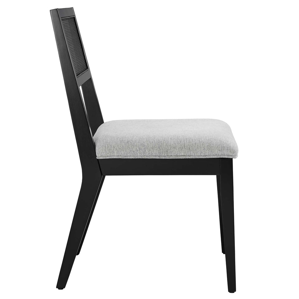 Nimba Faux Rattan Fabric Dining Chairs Set of 2 by Modway