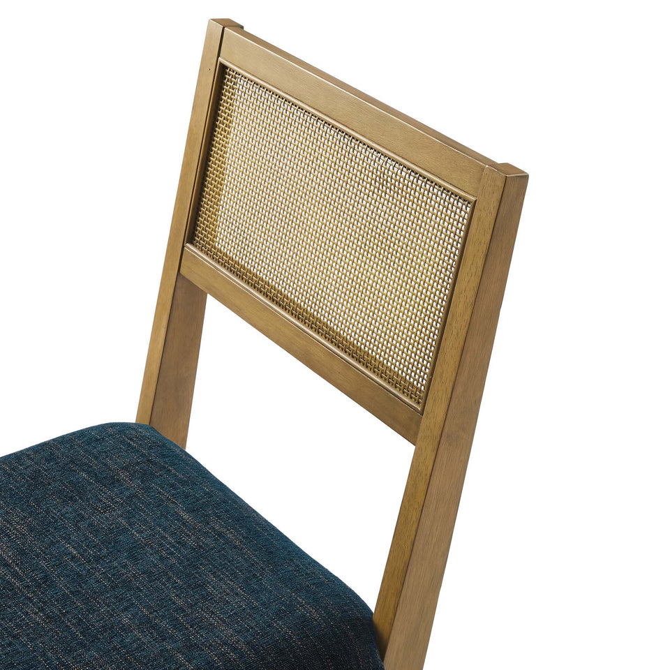 Nimba Faux Rattan Fabric Dining Chairs Set of 2 by Modway