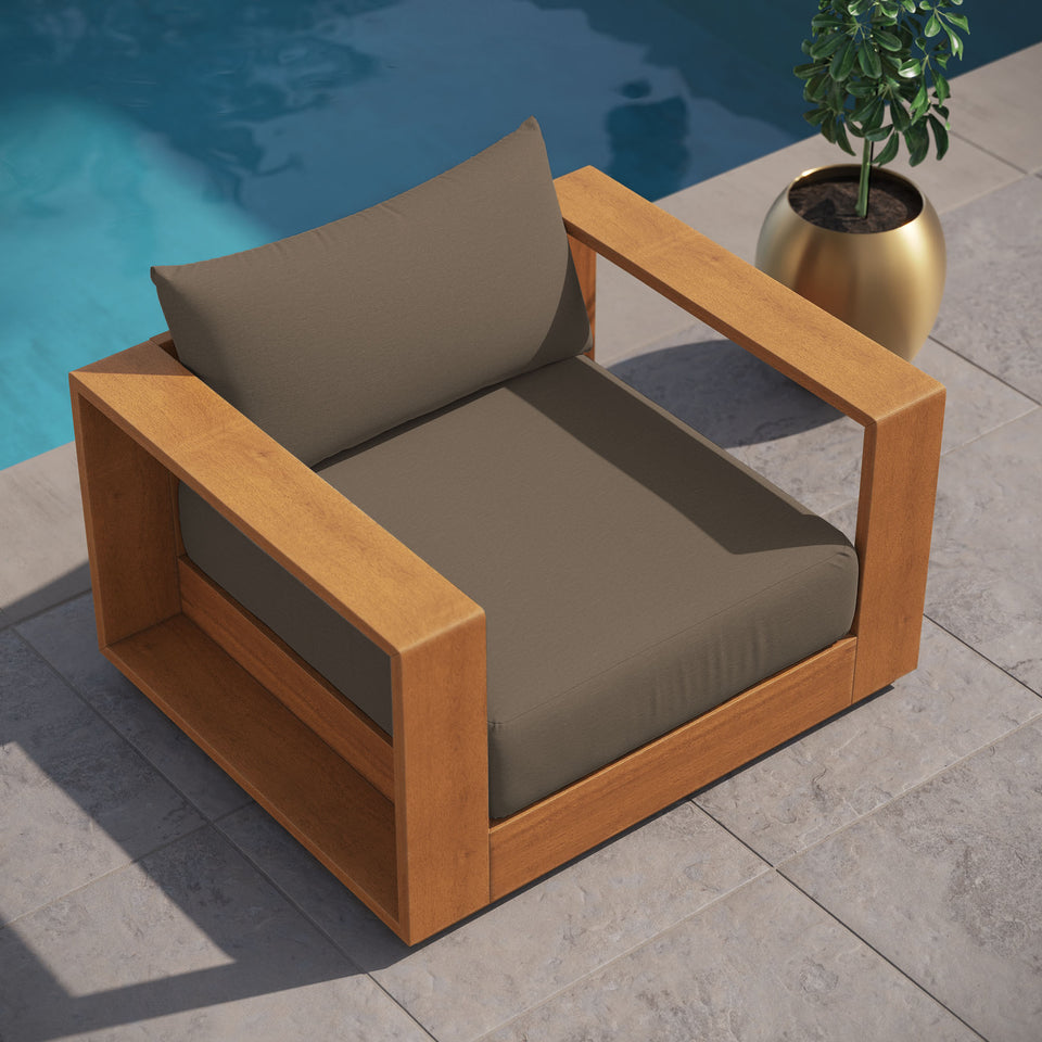 Tahoe Outdoor Patio Acacia Wood Chair by Modway