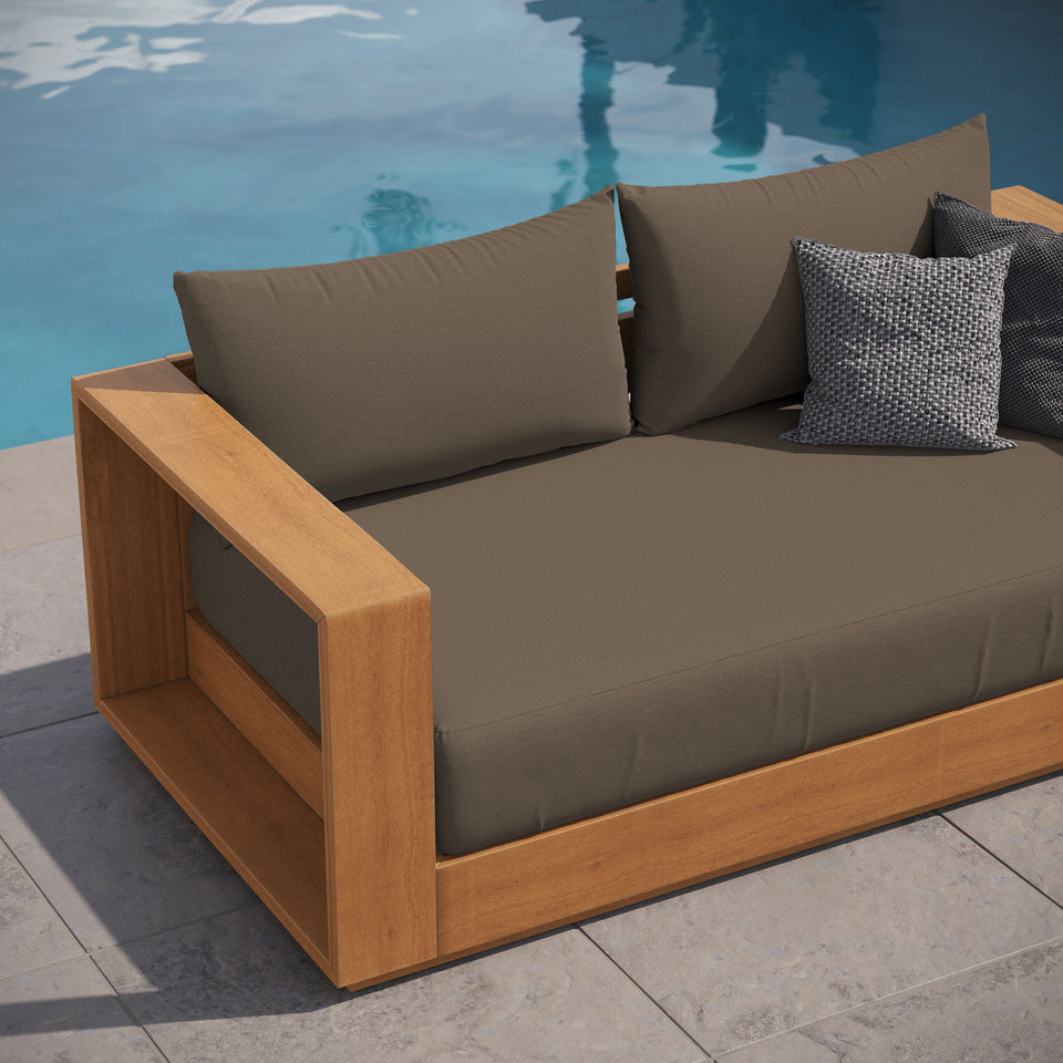 Tahoe Acacia Wood Outdoor Patio Acacia Wood Loveseat by Modway
