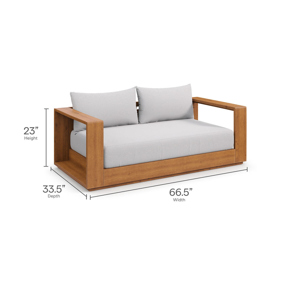 Tahoe Acacia Wood Outdoor Patio Acacia Wood Loveseat by Modway