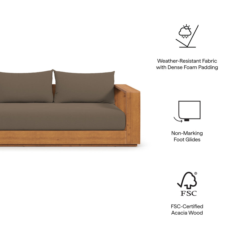 Tahoe Outdoor Patio Acacia Wood Sofa by Modway