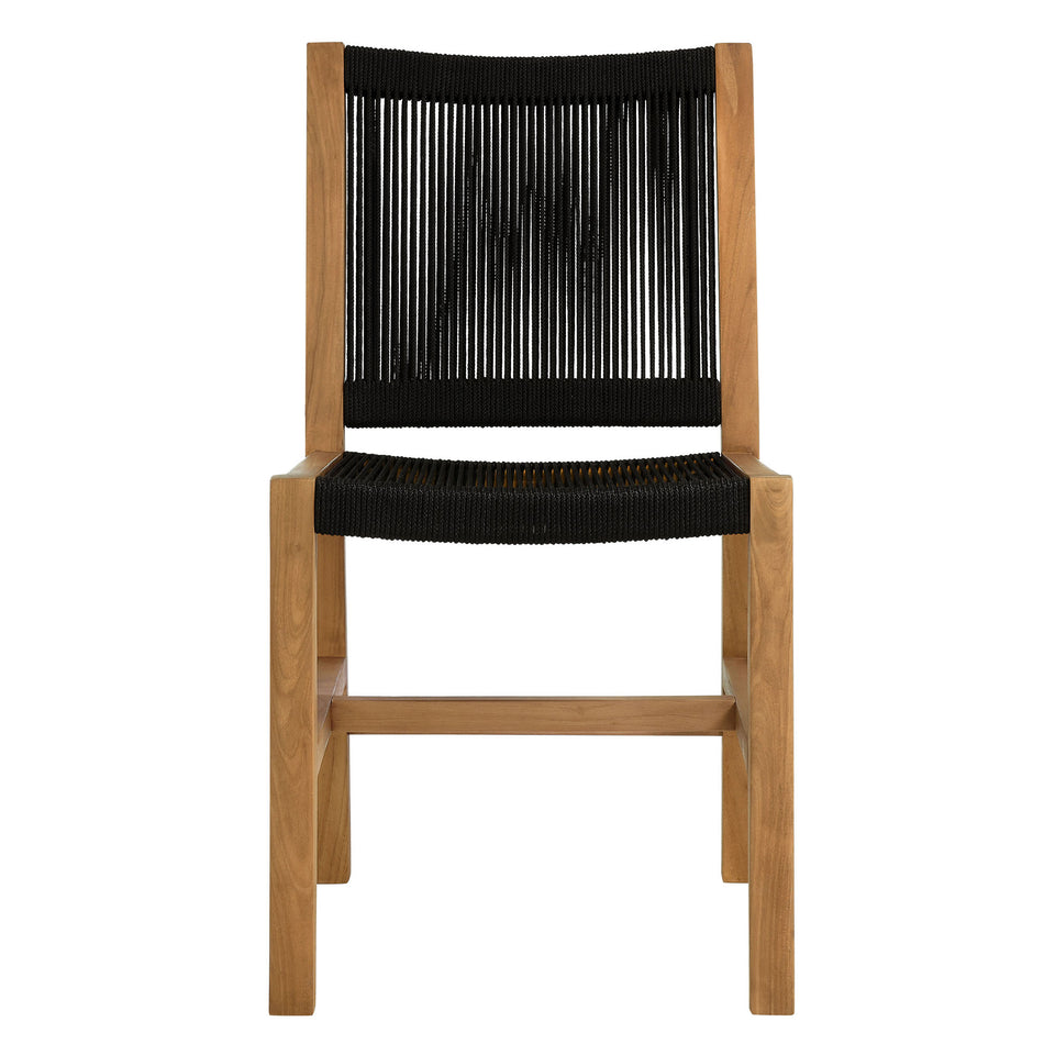 Vienna 3-Piece Outdoor Patio Teak and Rope Dining Set with Armless Chiars by Modway