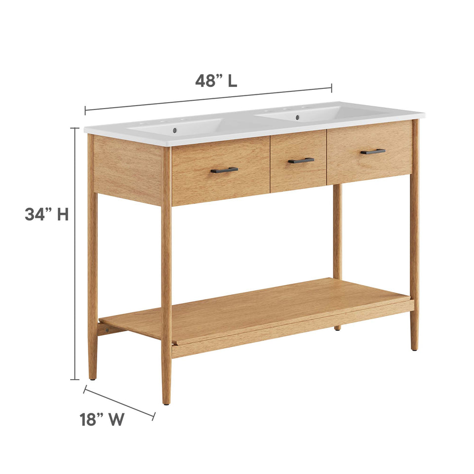 Zaire 48" Double Sink Bathroom Vanity by Modway