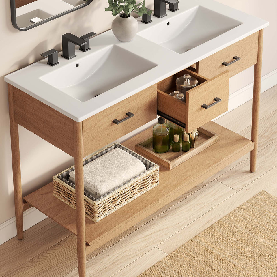 Zaire 48" Double Sink Bathroom Vanity by Modway