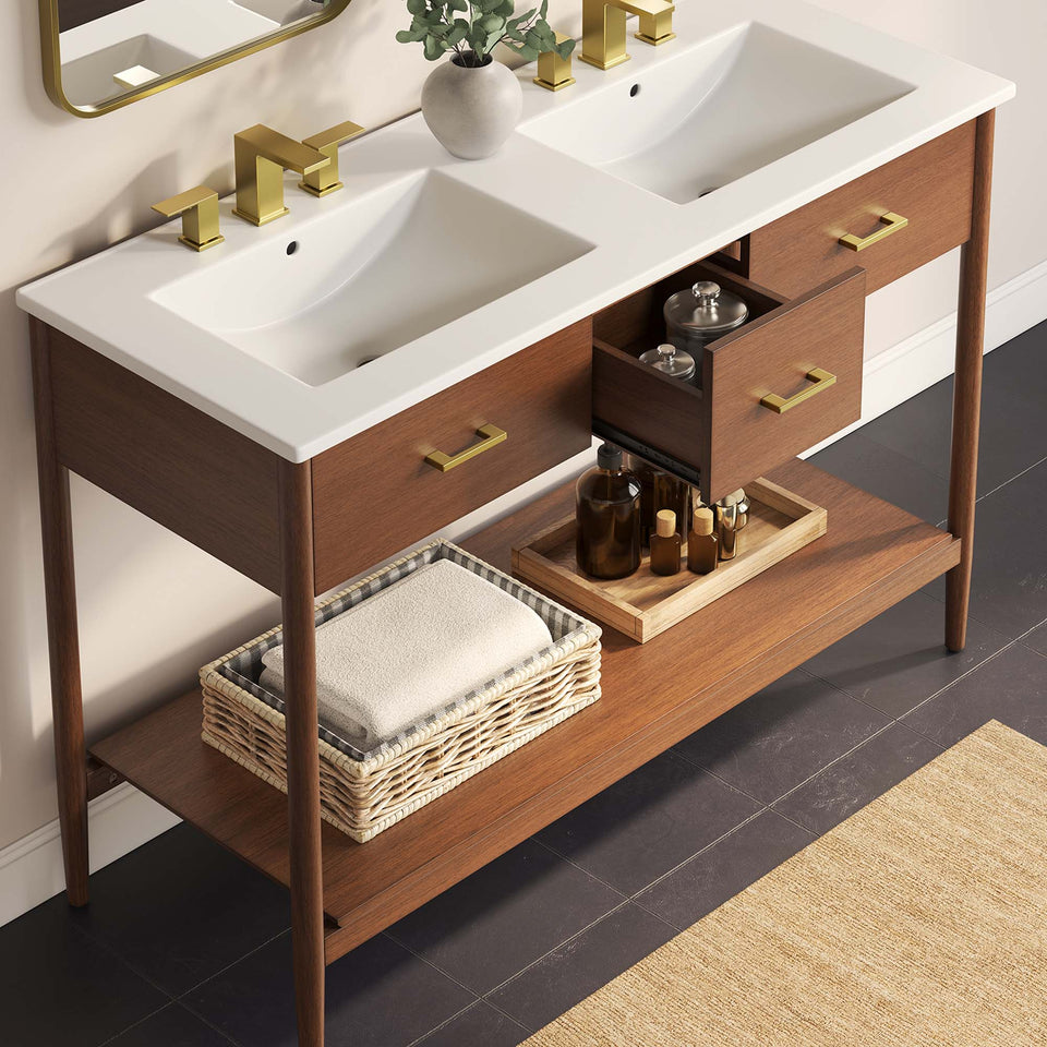 Zaire 48" Double Sink Bathroom Vanity by Modway