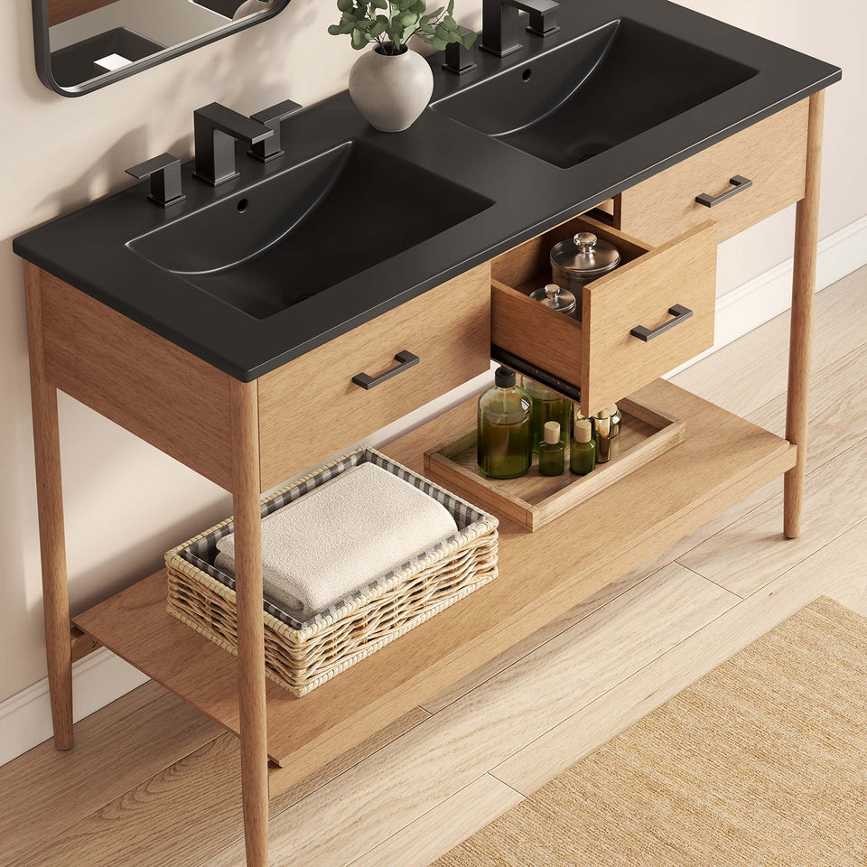Zaire 48" Double Sink Bathroom Vanity by Modway