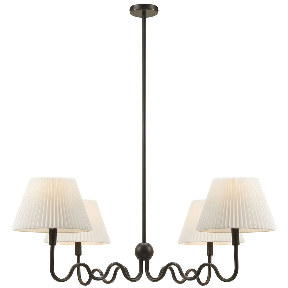 Wave Squiggle 4-Arm Pendant Light by Modway