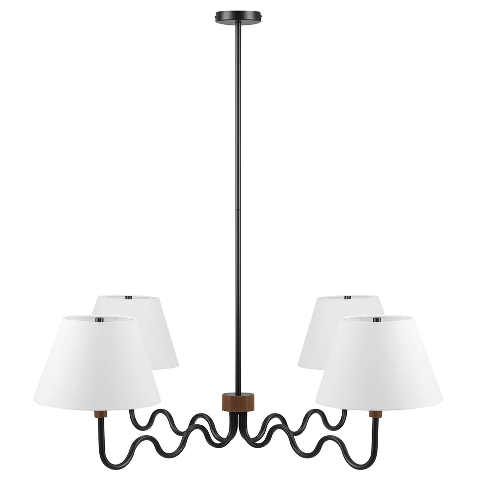 Sunlit Squiggle 4-Arm Pendant Light by Modway