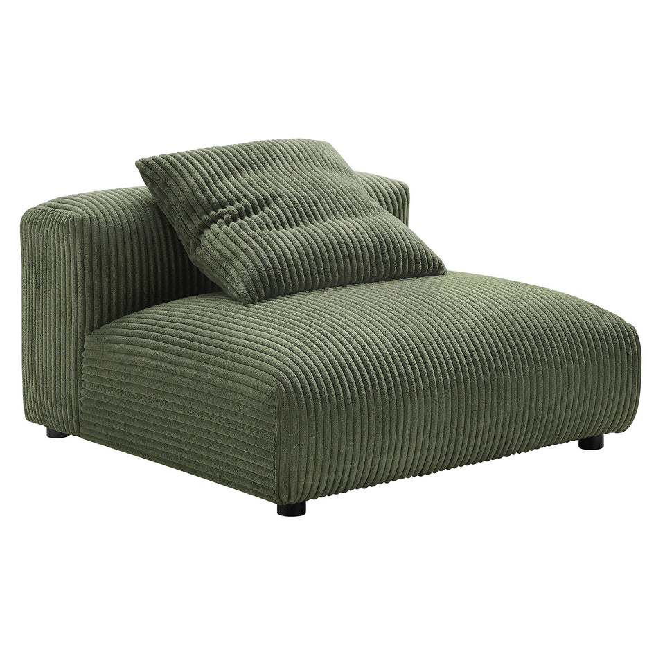 Solace 4-Piece Modular Corduroy Upholstered Sectional Sofa With Ottoman by Modway
