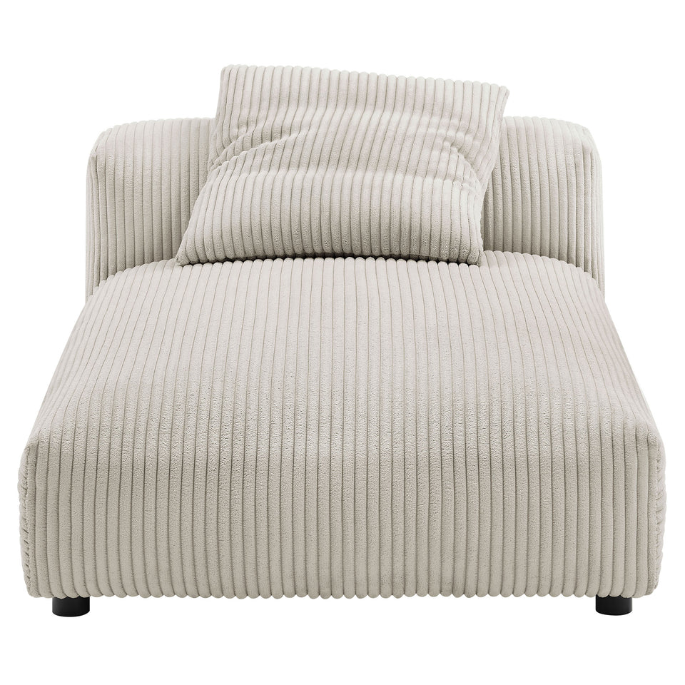 Solace Modular Corduroy Upholstered Armless Chaise Lounge by Modway