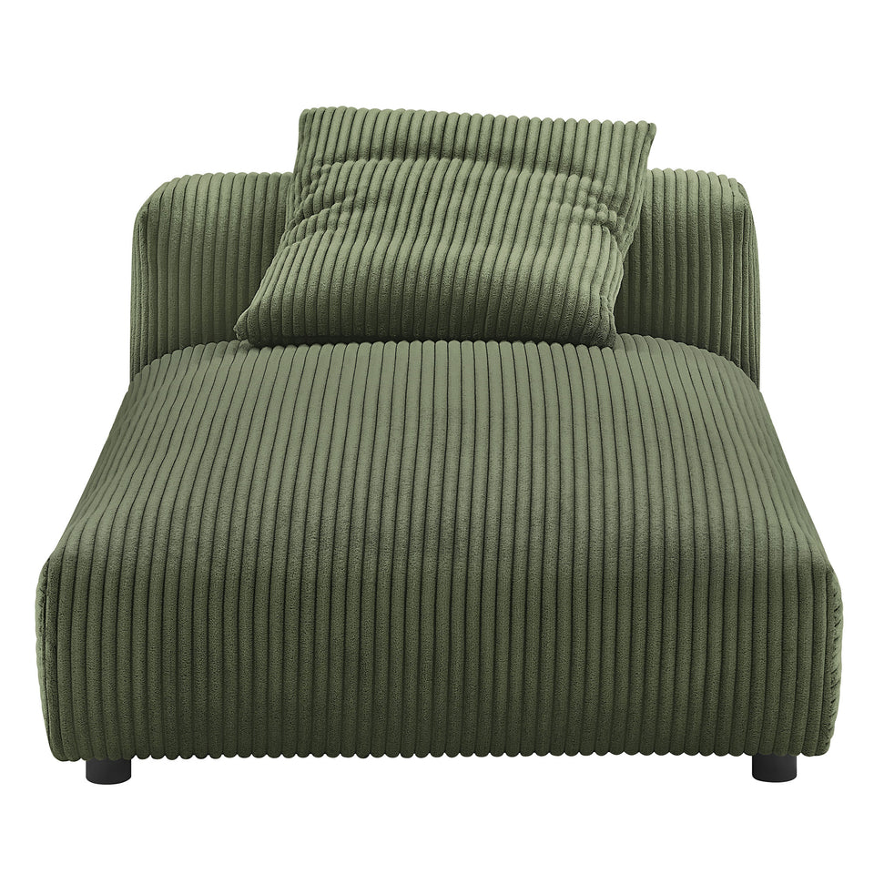 Solace Modular Corduroy Upholstered Armless Chaise Lounge by Modway