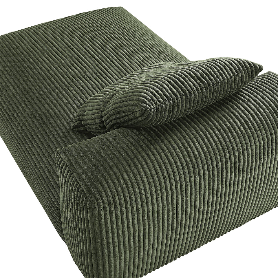 Solace Modular Corduroy Upholstered Armless Chaise Lounge by Modway