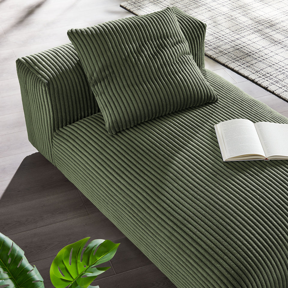 Solace Modular Corduroy Upholstered Armless Chaise Lounge by Modway