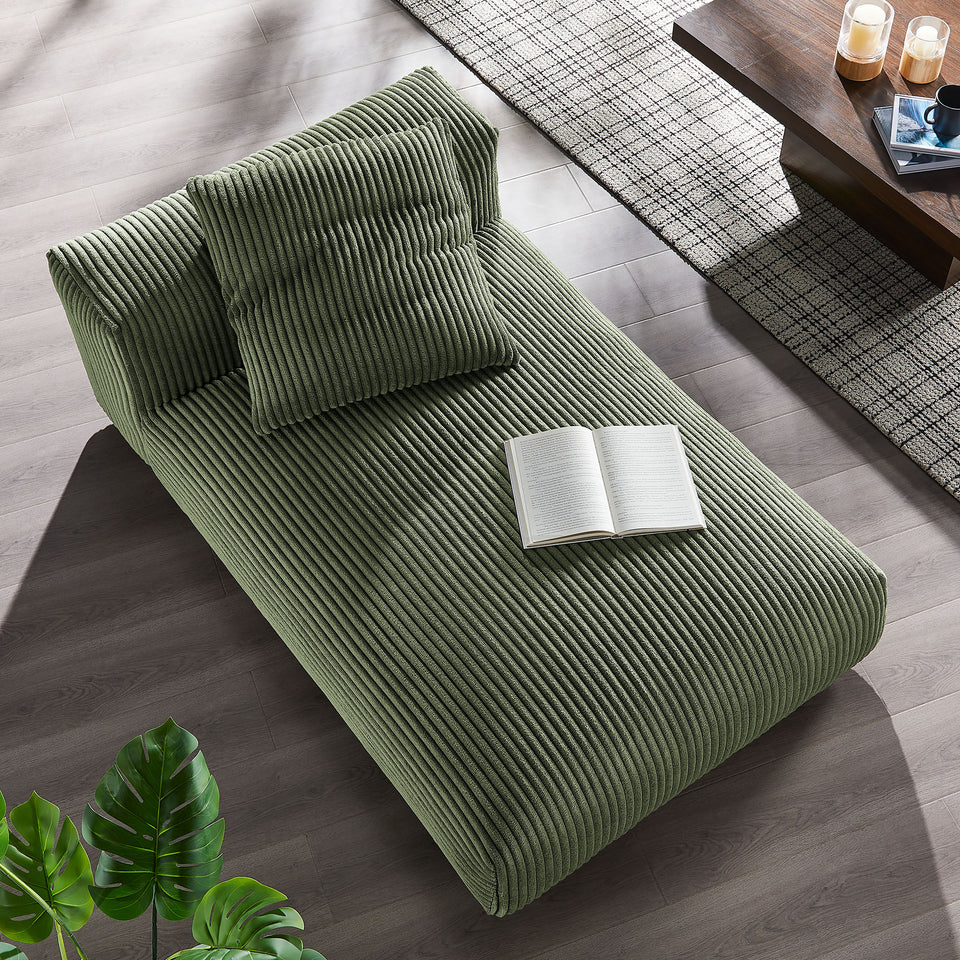 Solace Modular Corduroy Upholstered Armless Chaise Lounge by Modway