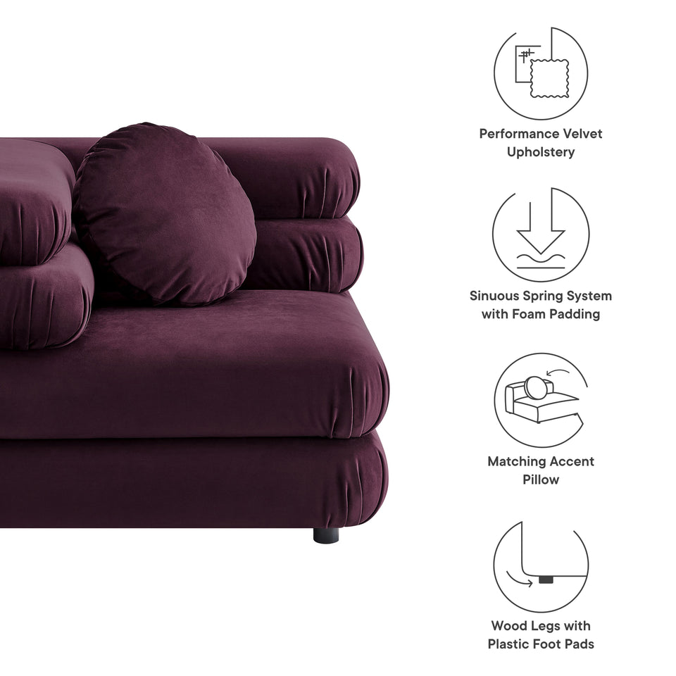 Jubilee Modular Performance Velvet Corner Chair by Modway