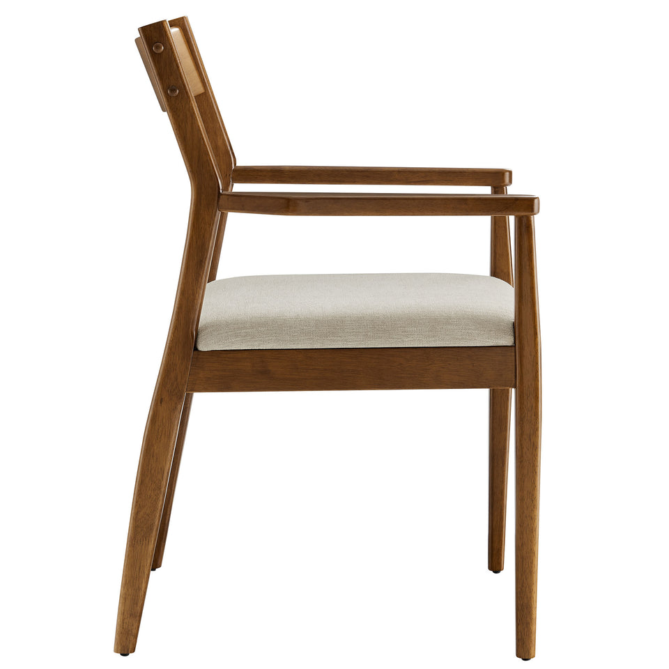 Solara Fabric Wood Dining Armchairs Set of 2 by Modway