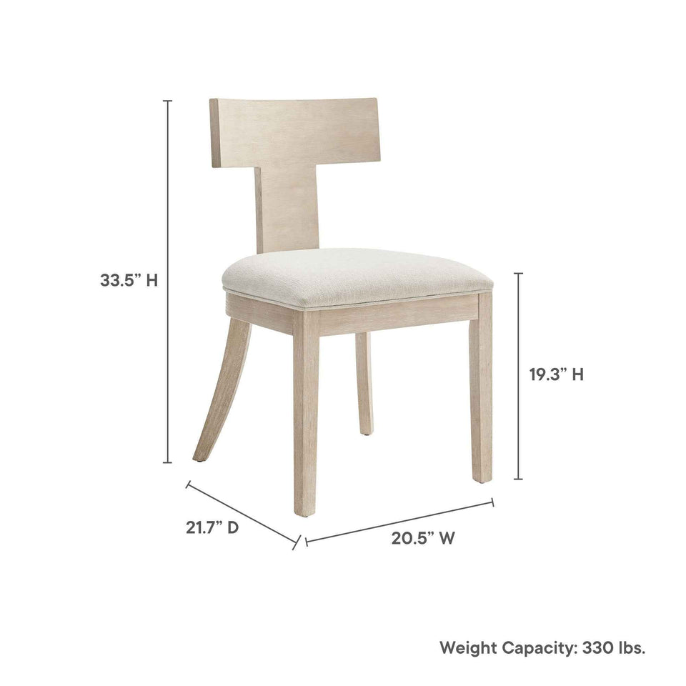Peregrine Wood and Fabric Upholstered Dining Chairs Set of 2