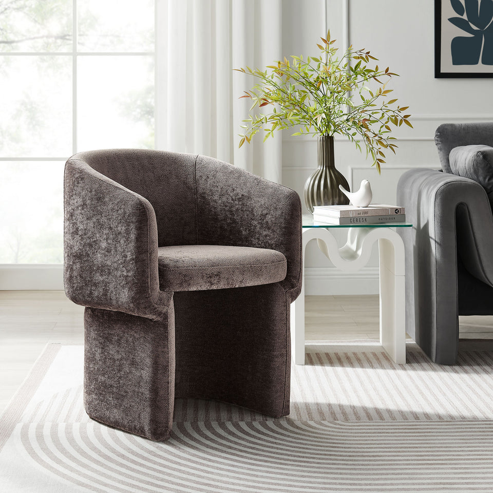 Verity Barrel Back Chenille Dining Armchair by Modway
