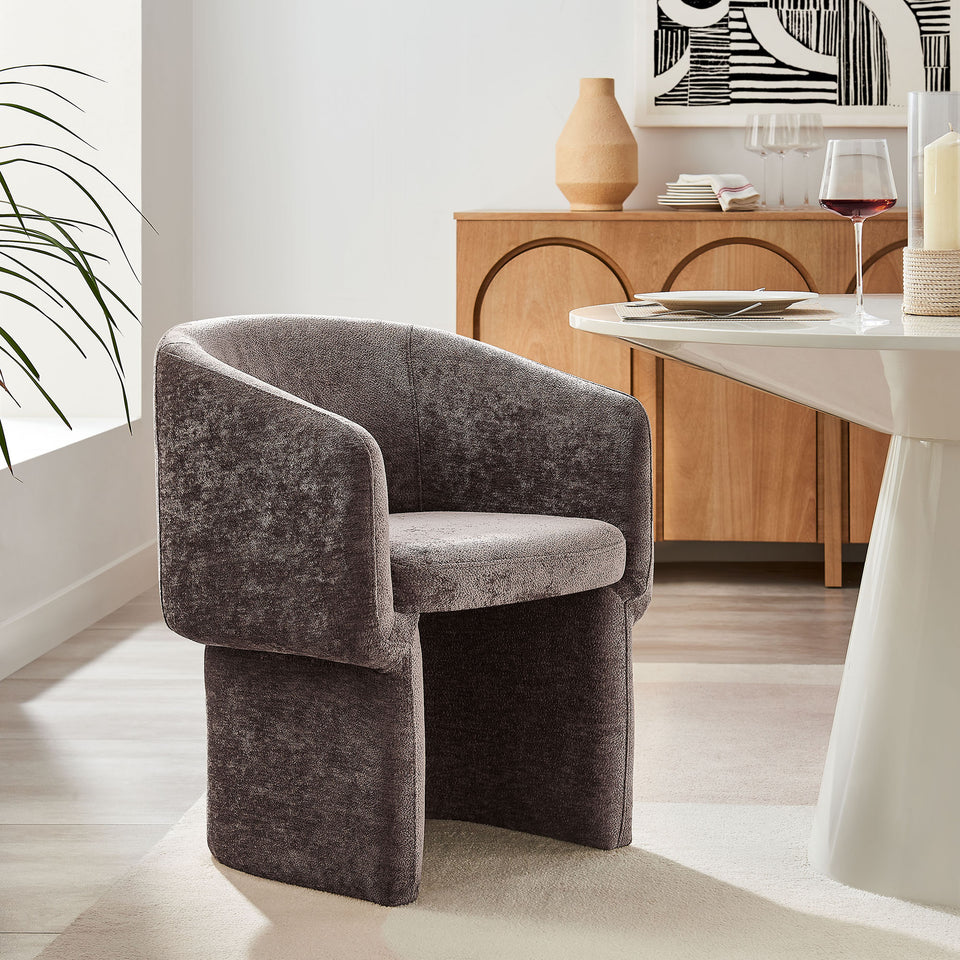 Verity Barrel Back Chenille Dining Armchair by Modway