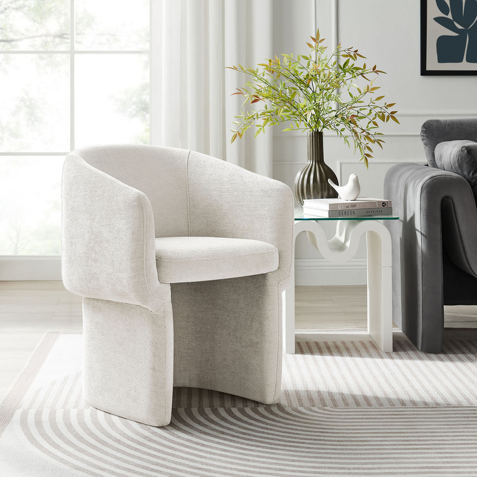 Verity Barrel Back Chenille Dining Armchair by Modway