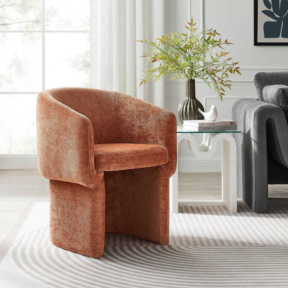 Verity Barrel Back Chenille Dining Armchair by Modway