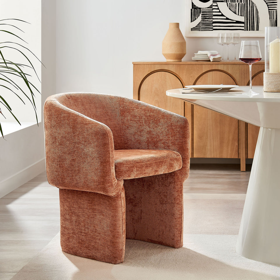 Verity Barrel Back Chenille Dining Armchair by Modway