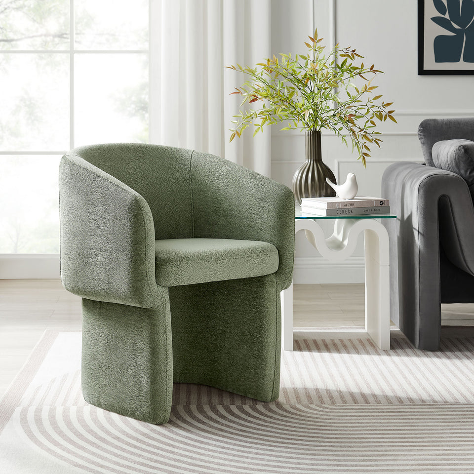 Verity Barrel Back Chenille Dining Armchair by Modway