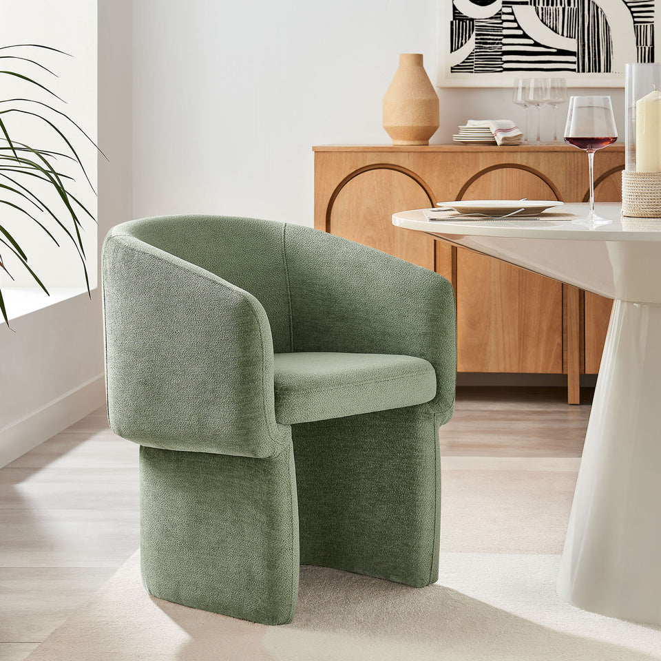 Verity Barrel Back Chenille Dining Armchair by Modway