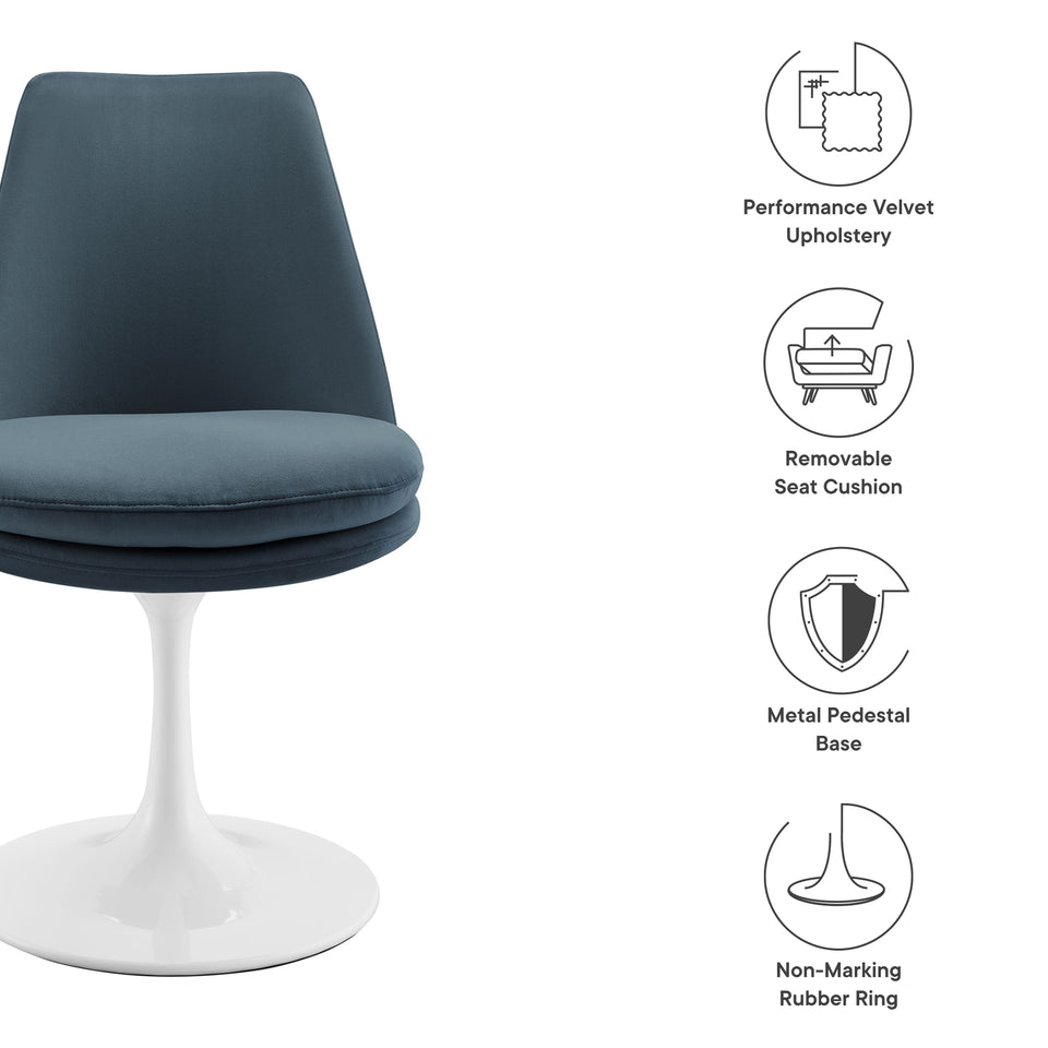 Lippa Swivel Dining Performance Velvet Side Chair by Modway