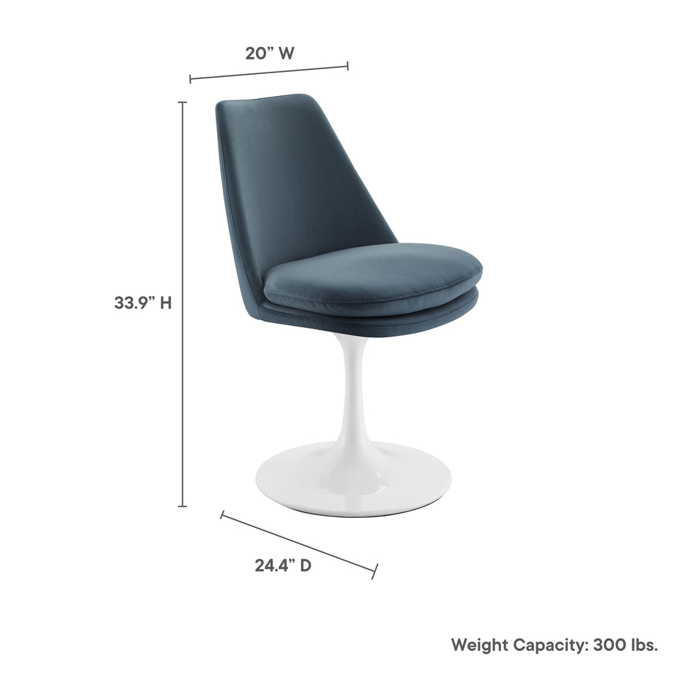 Lippa Swivel Dining Performance Velvet Side Chair by Modway