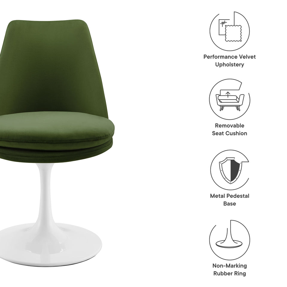 Lippa Swivel Dining Performance Velvet Side Chair by Modway