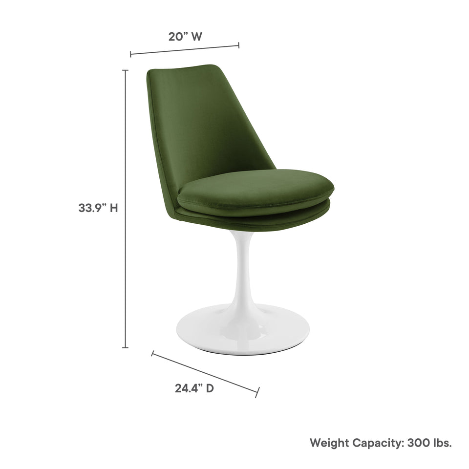 Lippa Swivel Dining Performance Velvet Side Chair by Modway