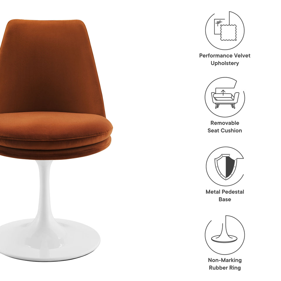 Lippa Swivel Dining Performance Velvet Side Chair by Modway