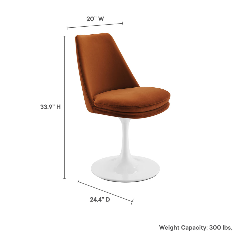 Lippa Swivel Dining Performance Velvet Side Chair by Modway