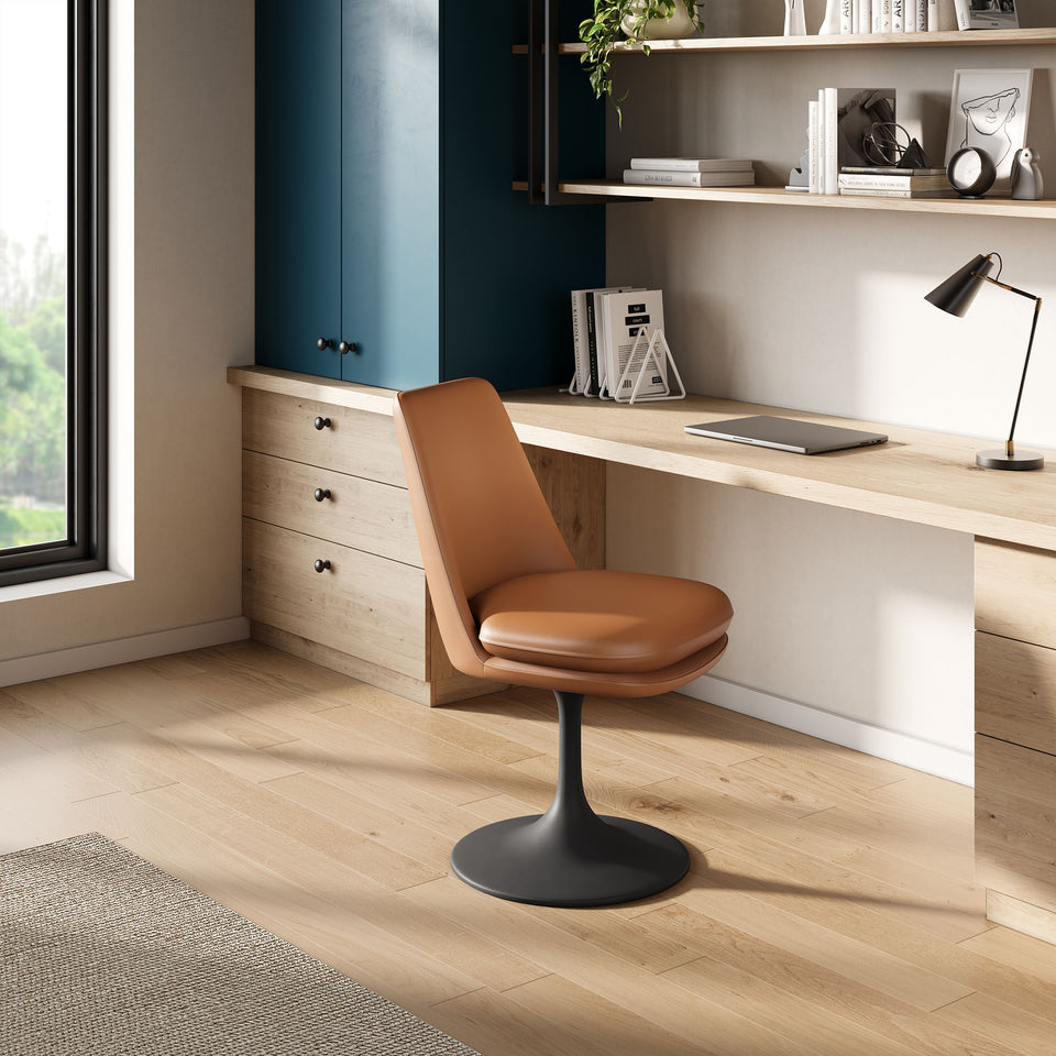 Lippa Swivel Dining Vegan Leather Side Chair by Modway