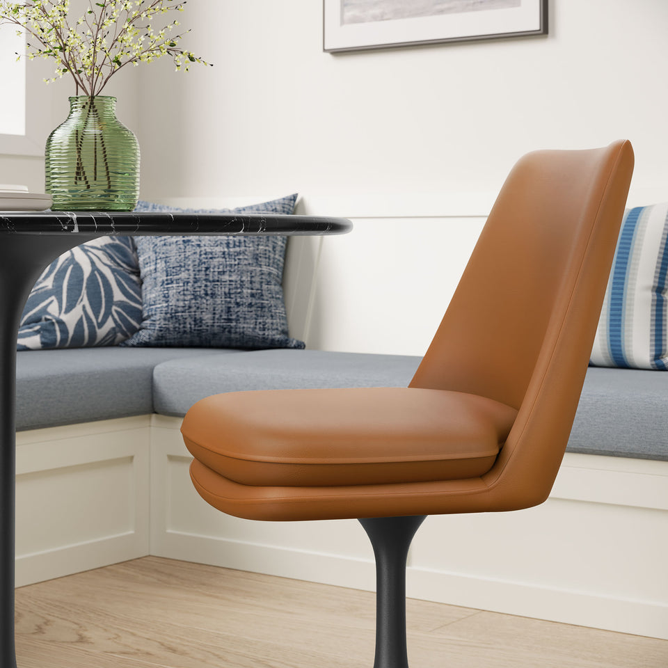Lippa Swivel Dining Vegan Leather Side Chair by Modway