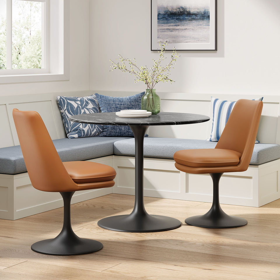 Lippa Swivel Dining Vegan Leather Side Chair by Modway
