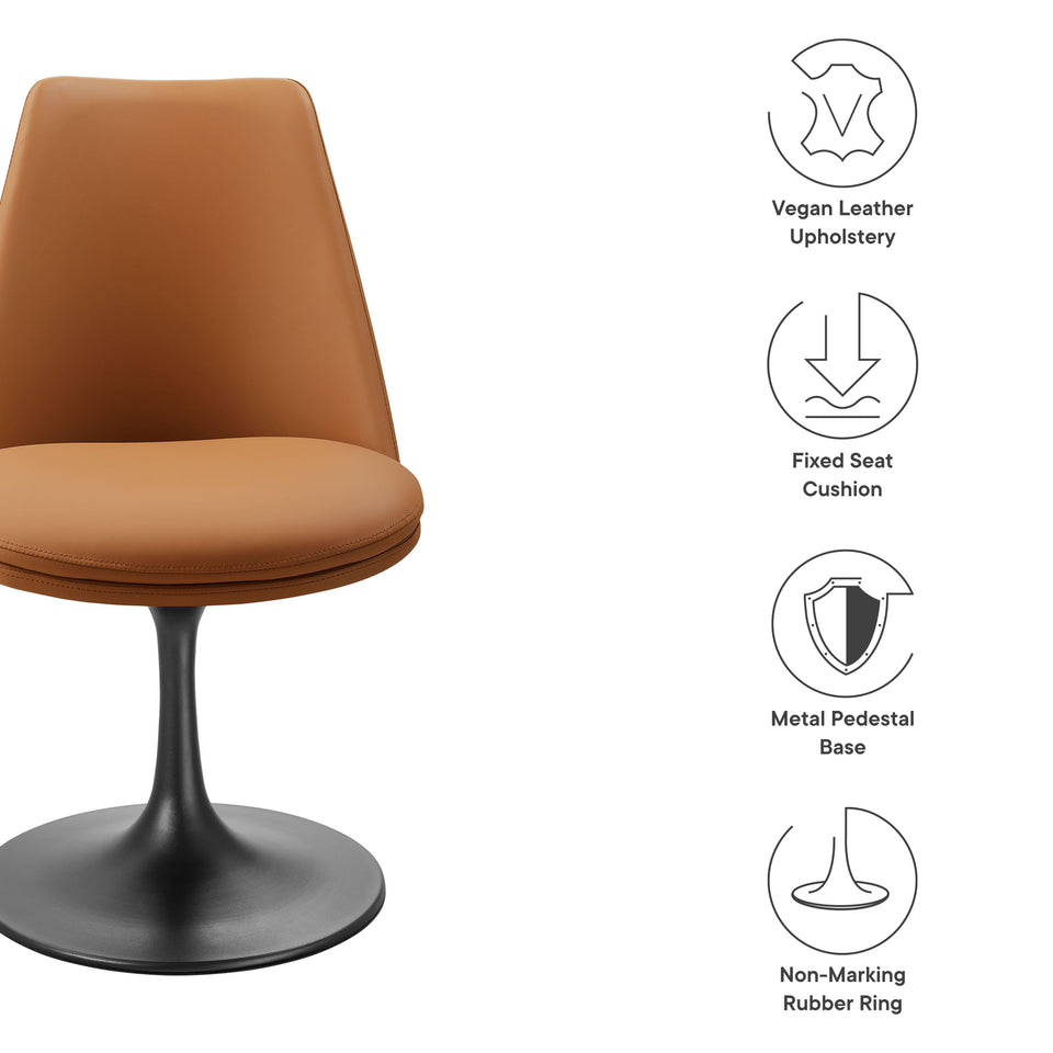 Lippa Swivel Dining Vegan Leather Side Chair by Modway