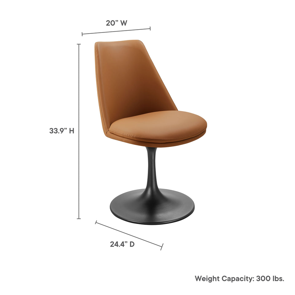 Lippa Swivel Dining Vegan Leather Side Chair by Modway