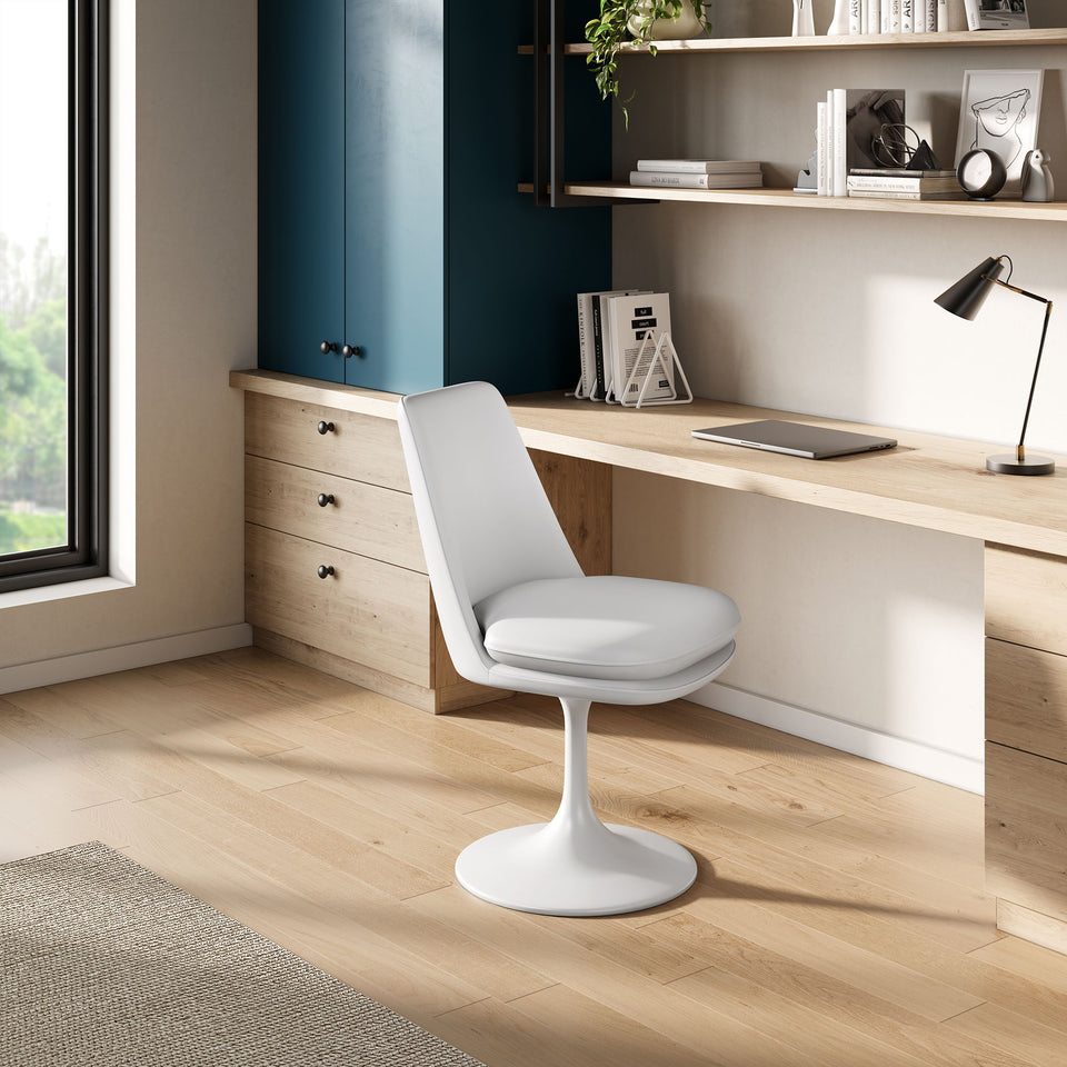 Lippa Swivel Dining Vegan Leather Side Chair by Modway