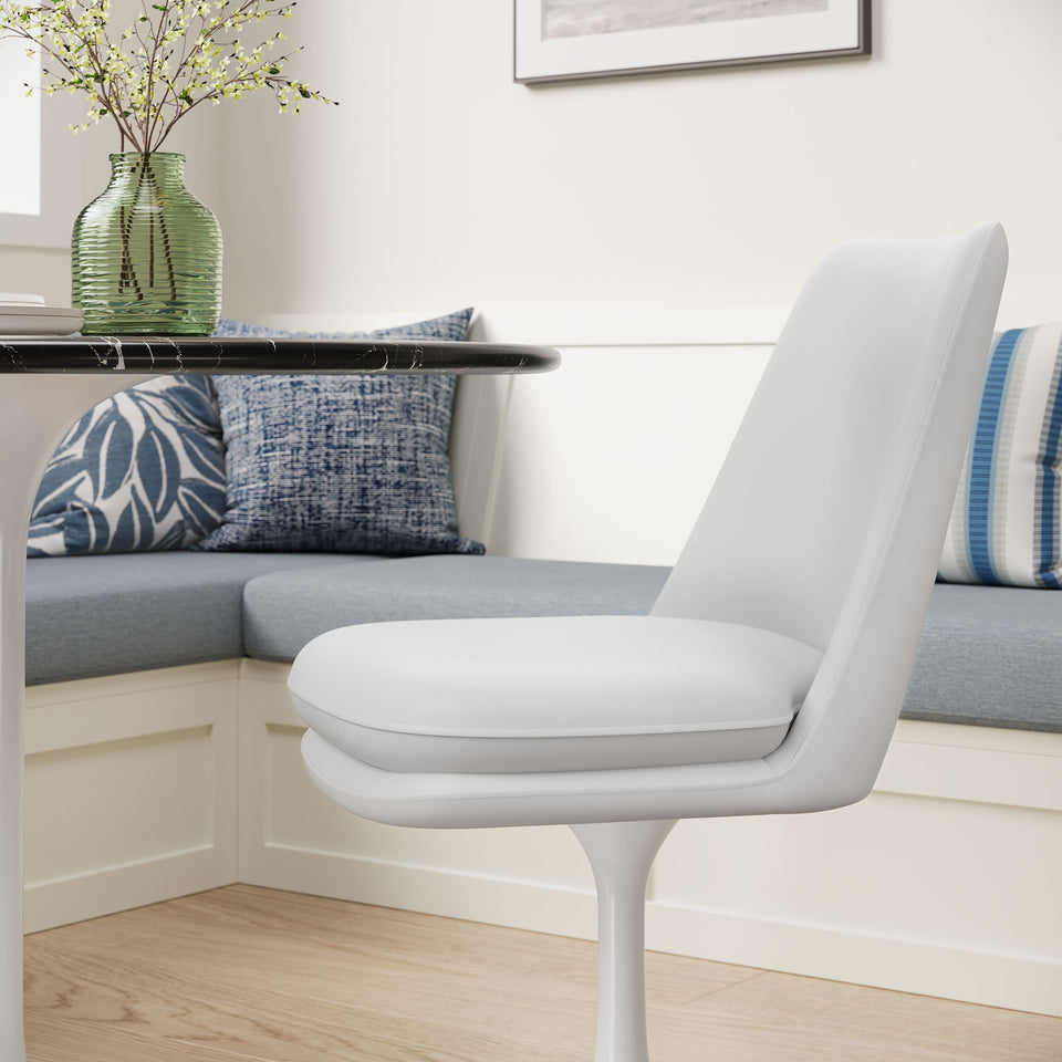 Lippa Swivel Dining Vegan Leather Side Chair by Modway