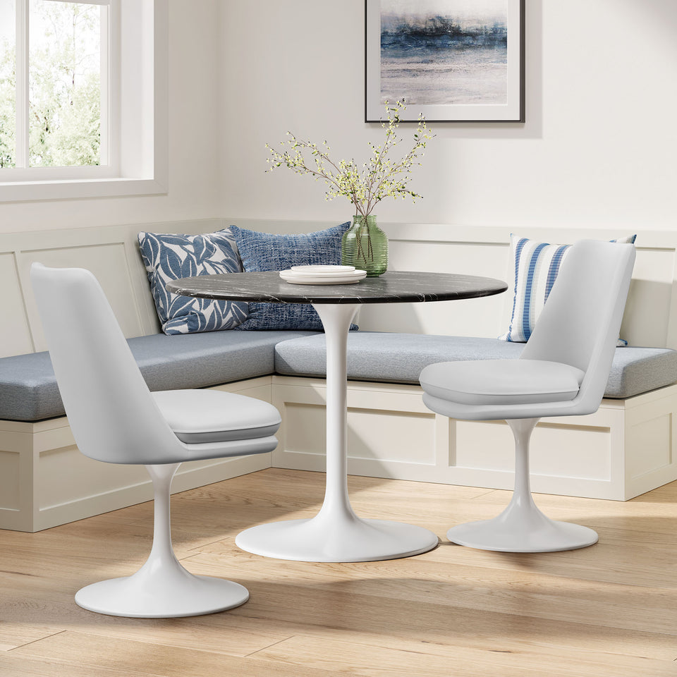 Lippa Swivel Dining Vegan Leather Side Chair by Modway