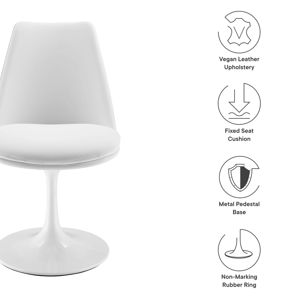 Lippa Swivel Dining Vegan Leather Side Chair by Modway